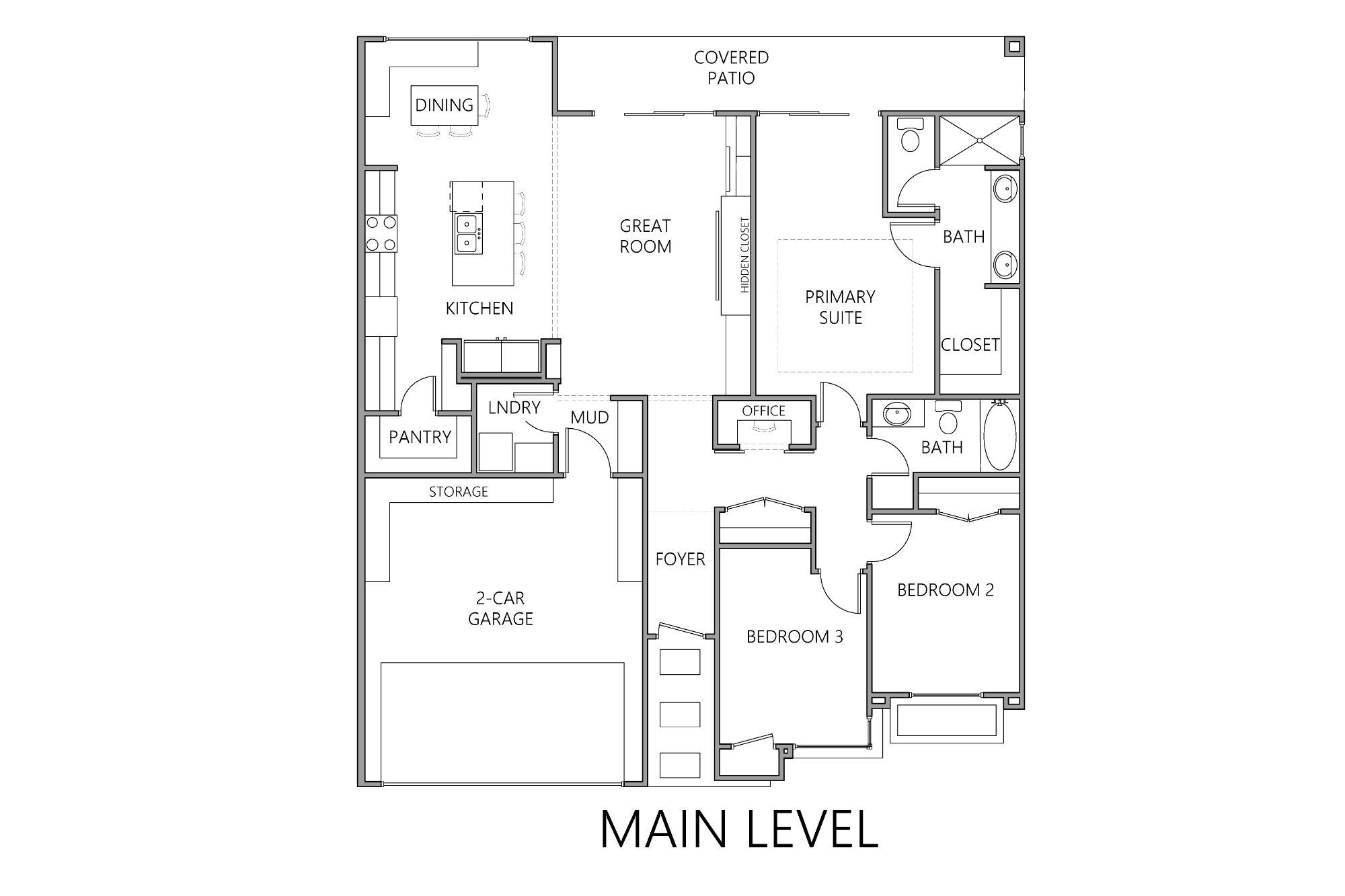 BYSO House Main Level Floor Plan — Madsen Homes, Painted Sands Hurricane
