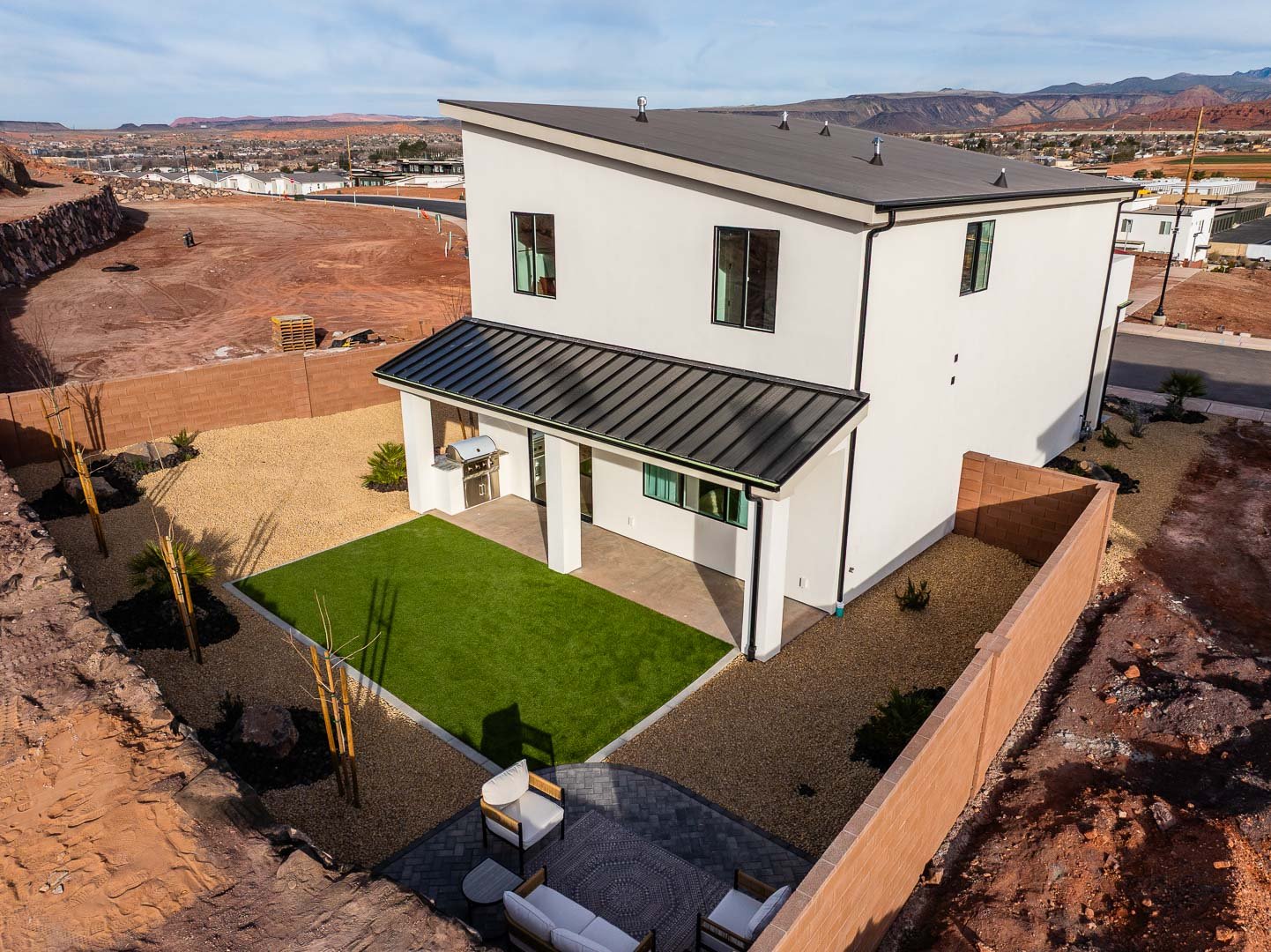 Sunkissed Haven Kitchen — SureLine Construction cabinets, Bliss Design Center tile and floors, Luxur Lighting pendants